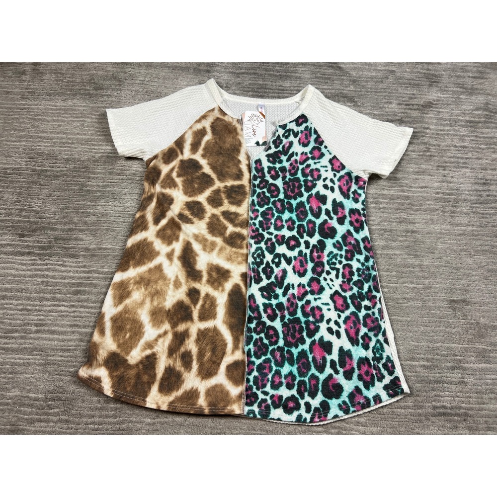 Watermelon Top Womens M Multi Rolling Away Mix Animal Print Waffle Knit WT2317
